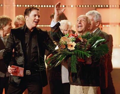 Sven Epiney und der Vertreter von Tagesseiger Ruedi Walter