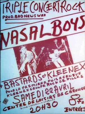 Konzertplakat mit Nasal Boys und Kleenex in Carouge